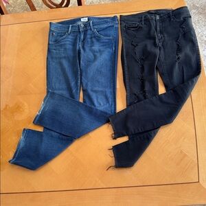 Black Orchid Blue and Black Straight Leg Jeans, Hudson size 28
